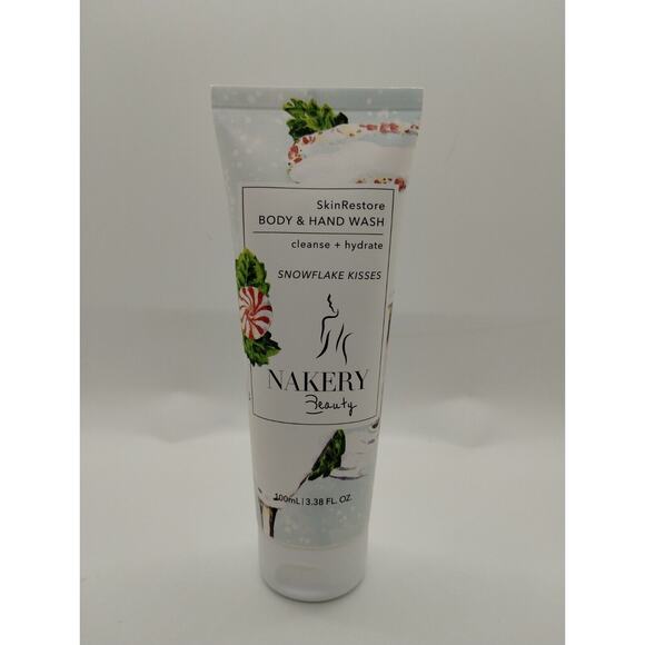 Nakery Beauty Skin Restore Body & Hand Wash Snowflake Kisses 3.38 oz - Picture 1 of 2